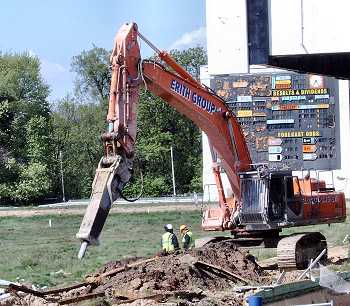 Catford Stadium - Breaking up the running track