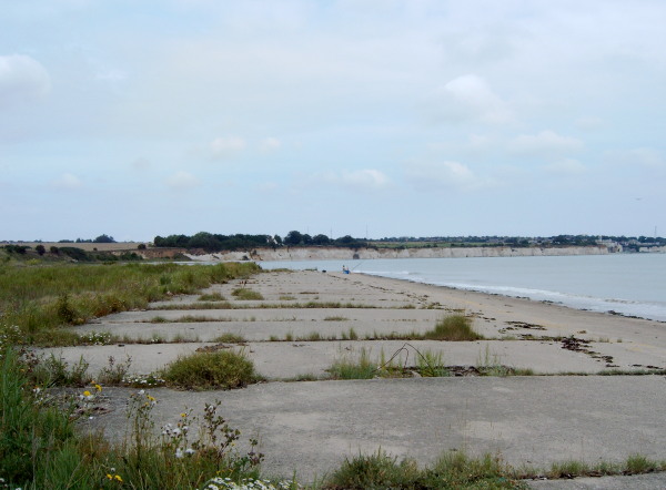 North, across the concrete apron