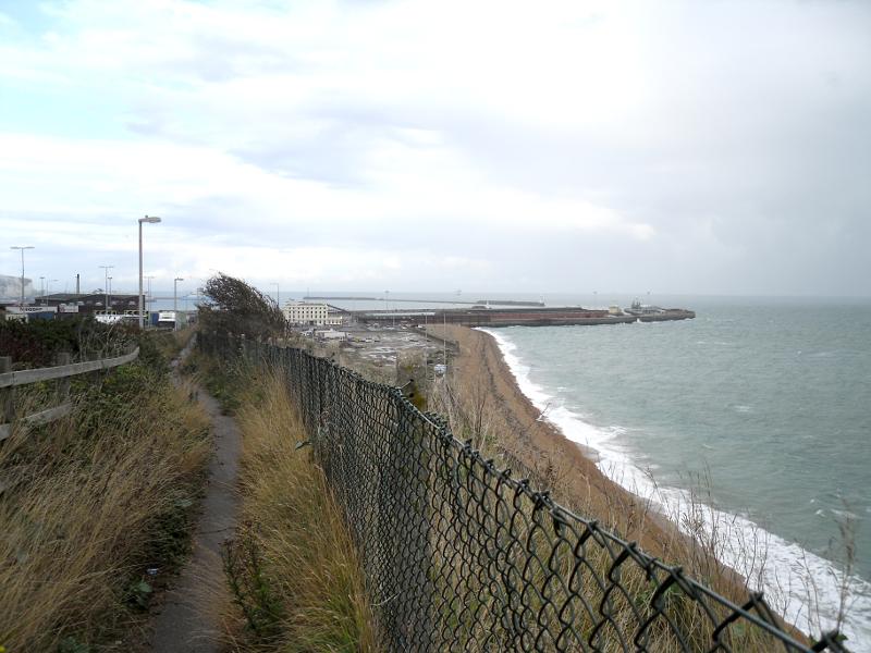 Looking back down towards Dover Harbour