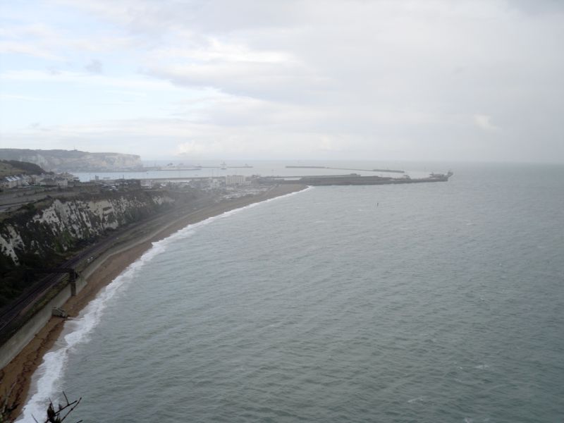 Misty view down to Dover harbour