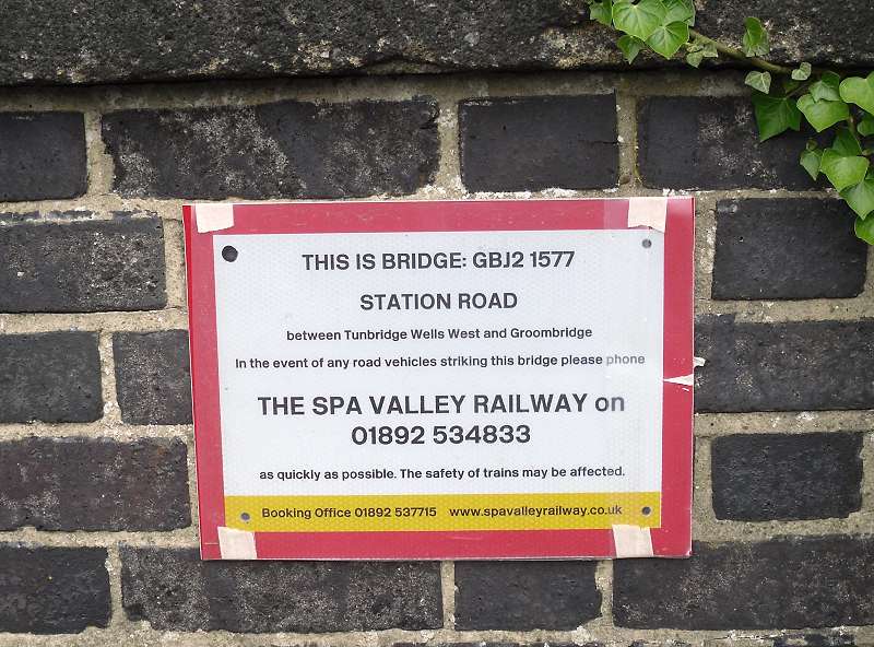 Spa Valley Railway bridge sign