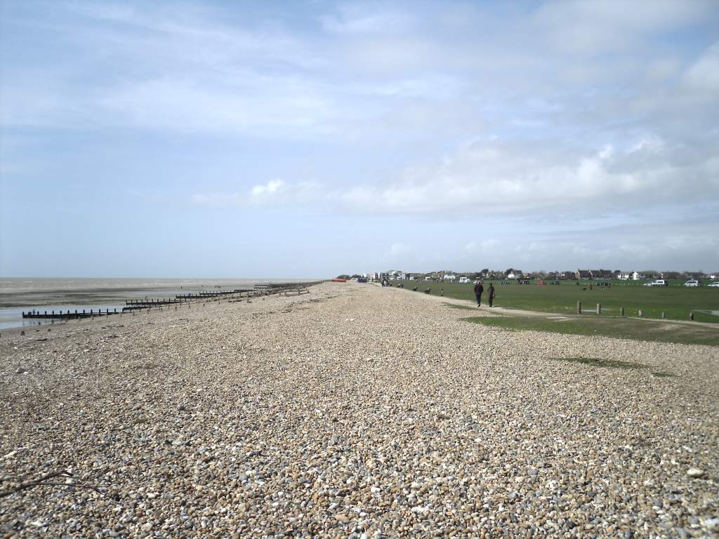 Looking west along the beach at Goring By Sea