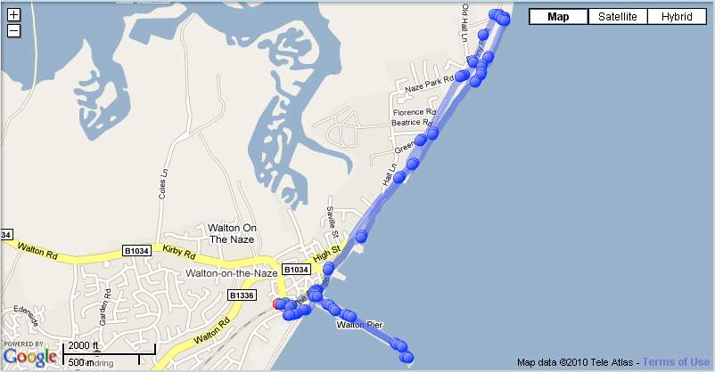 My 4.15 mile walk around Walton On The Naze