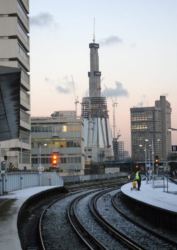 The Shard viewed from Waterloo East 17/12/2010