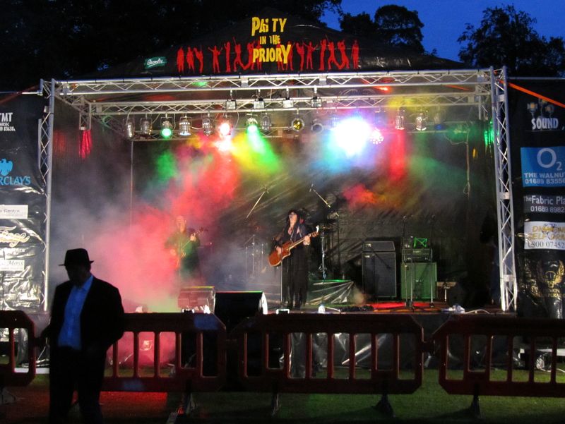 groovy stage lighting at Party In The Priory