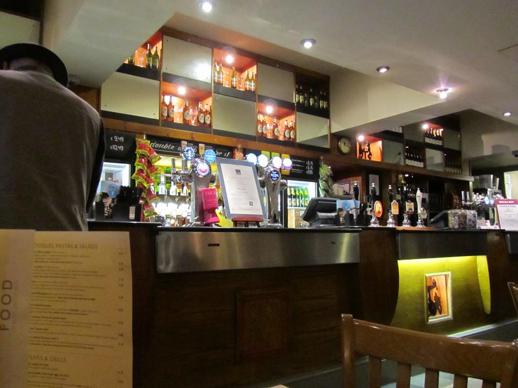 the bar at The London & Rye pub in Catford