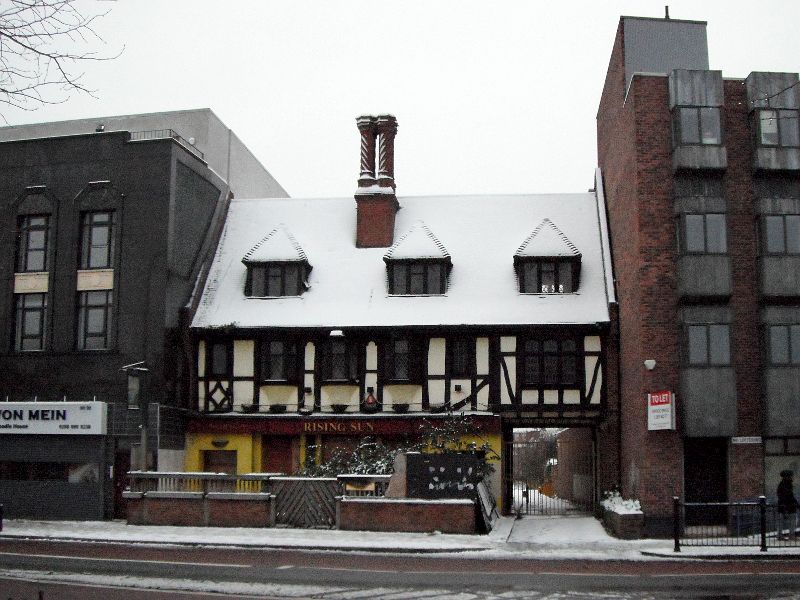 The closed Rising Sun pub in Catford