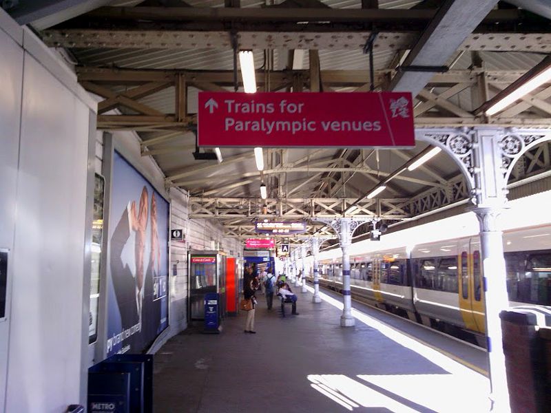 Waterloo East station 4 days after the games had finished