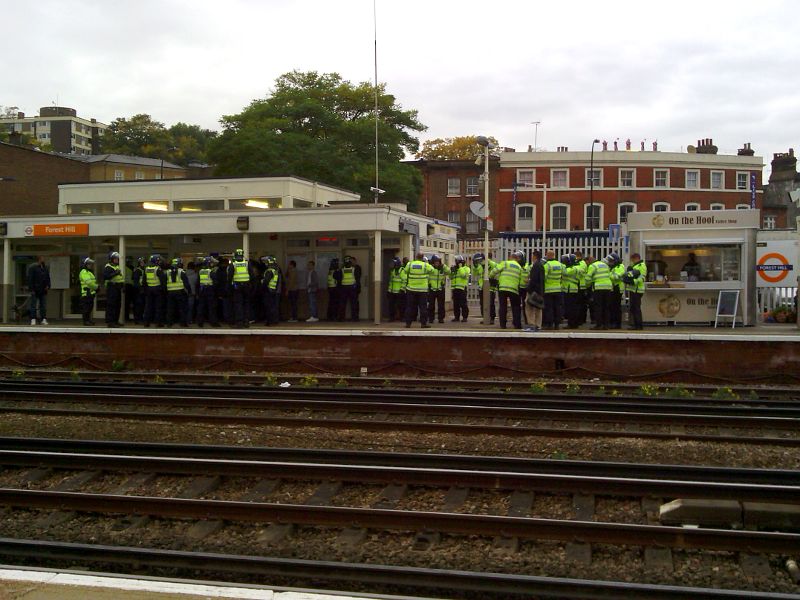 a million, billion policemen at Forest Hill station