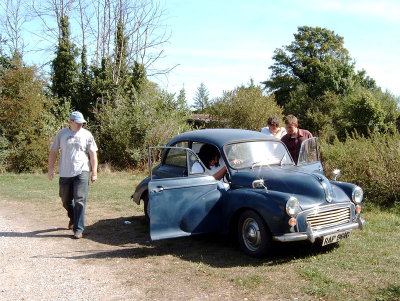 Old Morris Minor borrowed for the scene