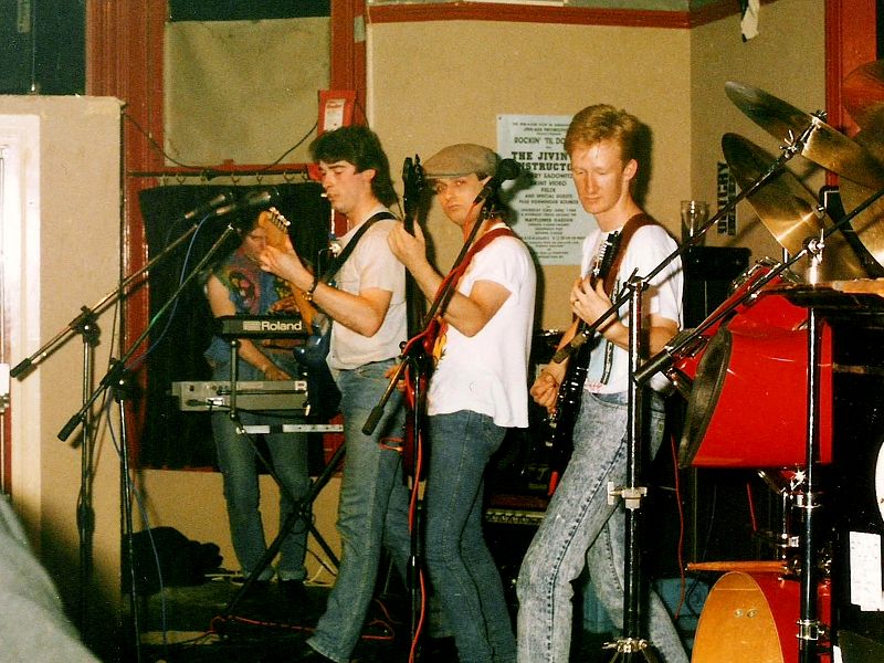 A band at The Greyhound pub in Sydenham circa 1980