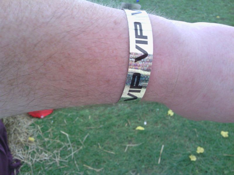 VIP wrist band for Jo Bangles gig at Higahms farm