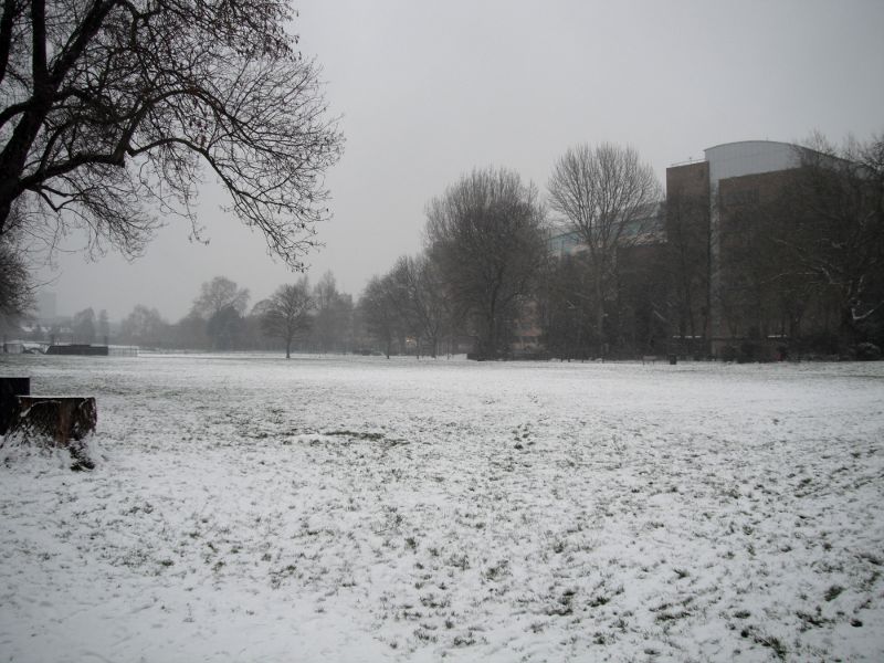 view across the football field