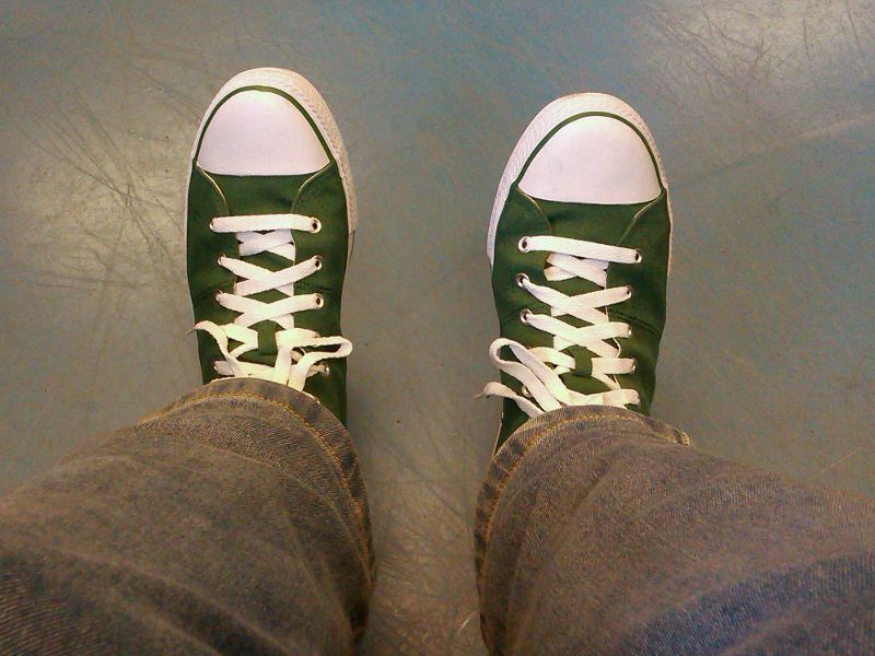 green Lee Cooper hi canvas trainers