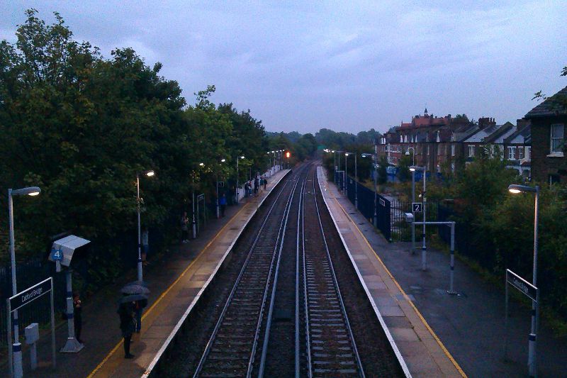 wet and gloomy -
                      Catford Bridge station at 06:30 Thurs 22nd August
                      2013