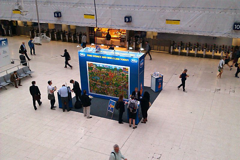 Tetley tea stand Waterloo Station
                  concourse Wednesday 28th August 2013