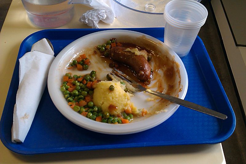 bangers and mash at Kings College hospital