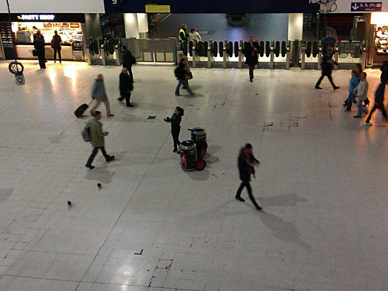 Waterloo station forecourt Monday 16th December 2013 - about 4pm, and a Coke Zero promotional giveaway