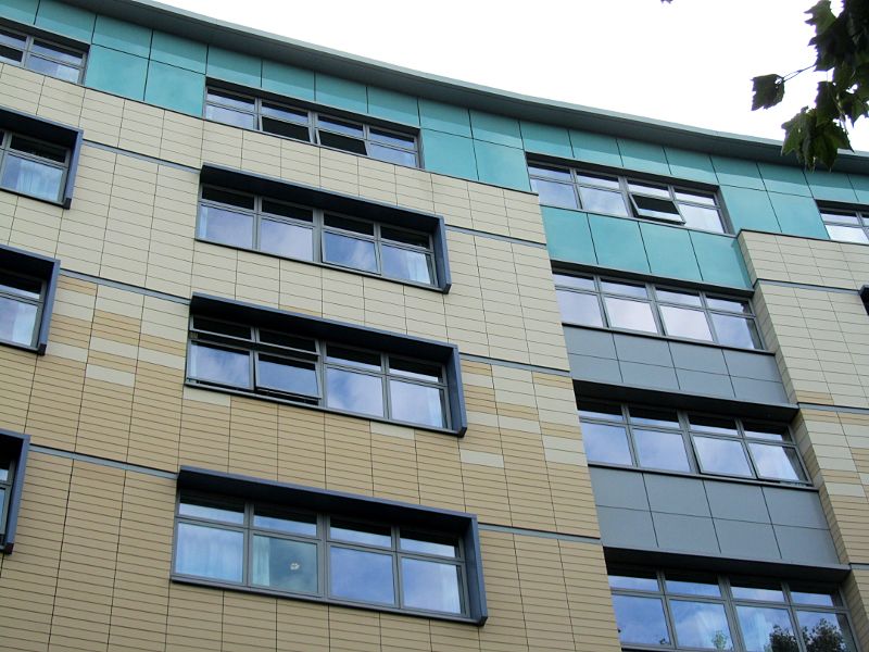 Lewisham Hospital Cardiac Care Unit as seen from the park outside