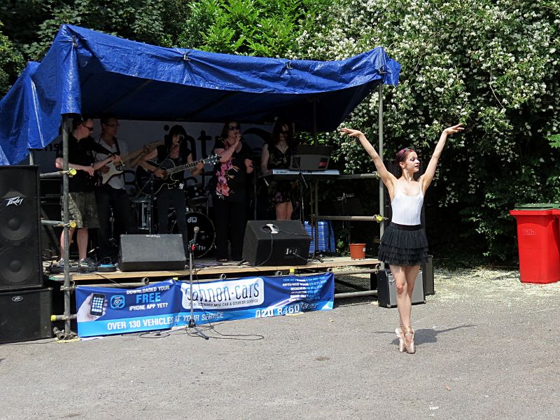 ballet dancer dancing to one of The Lost Planet Cowboy's songs - Cheqstock 13th July 2013