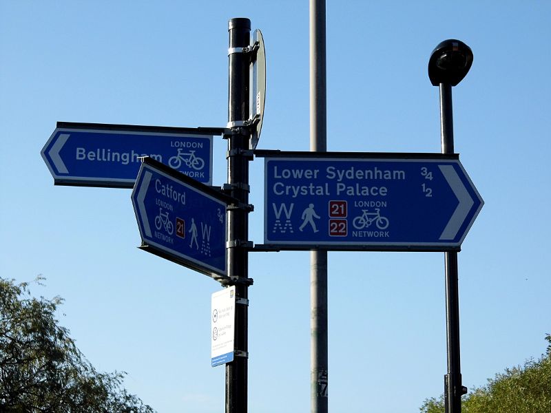 This signpost is wrong - Crystal Palace must be at least 1 3/4 miles away, maybe more
