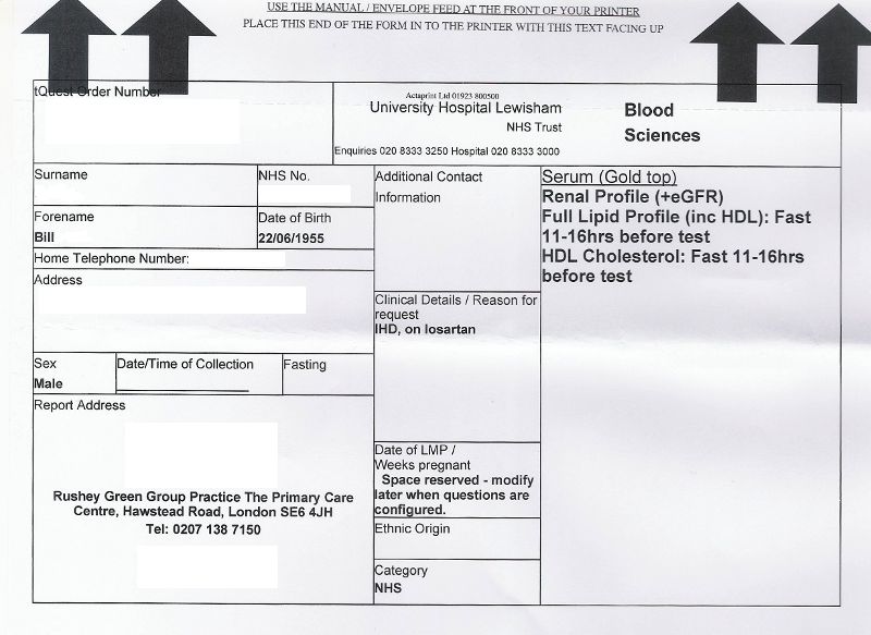 blood test request