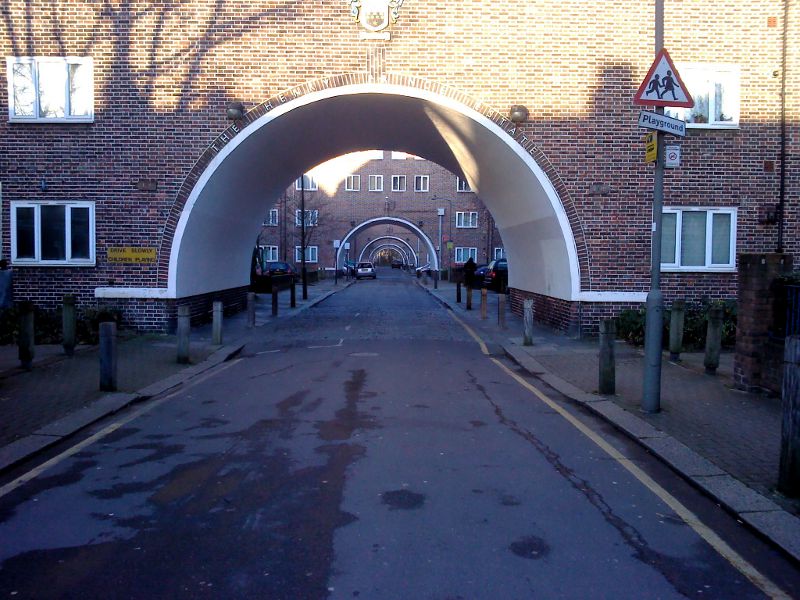 The Henry Prince Estate main entrance on Garret Lane, Earlsfield