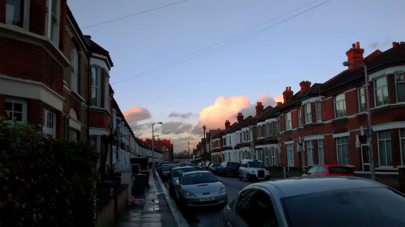 blue sky at approx 5pm Monday 10th February 2014