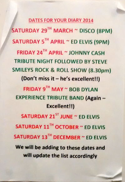 Bricklayers Arms, Beckenham - events list