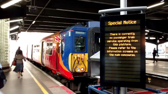 the
                        07:20 from platform 2 at Waterloo station