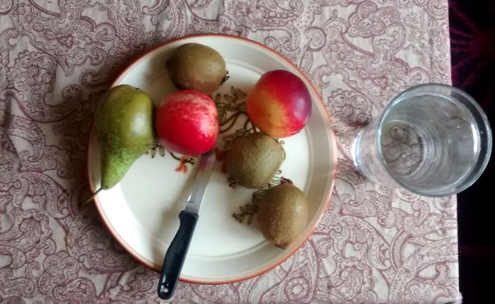 fruit and water for
                      supper