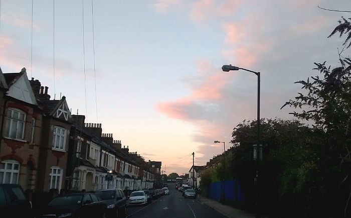 the morning sky in Catford -
                  1st Sept 2014