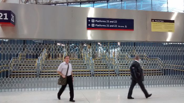 platforms 21 and 22 nearly in use at Waterloo
                  mainline station