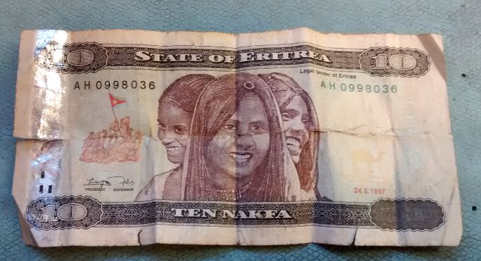 10 Nakfa note - worth about
                  40p !