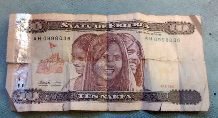 10 Nakfa note - worth about
                  40p !