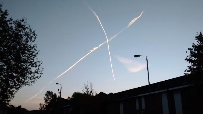 early morning vapour trails