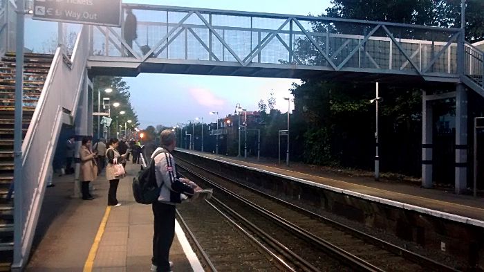 Catford Bridge station at
                  just before 6.30am on Monday 27th October 2014