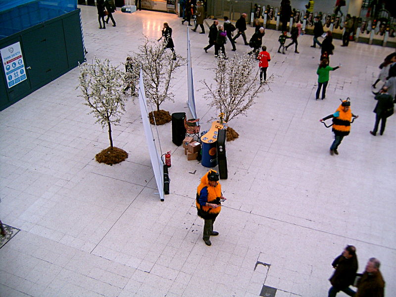 bees on Waterloo concourse