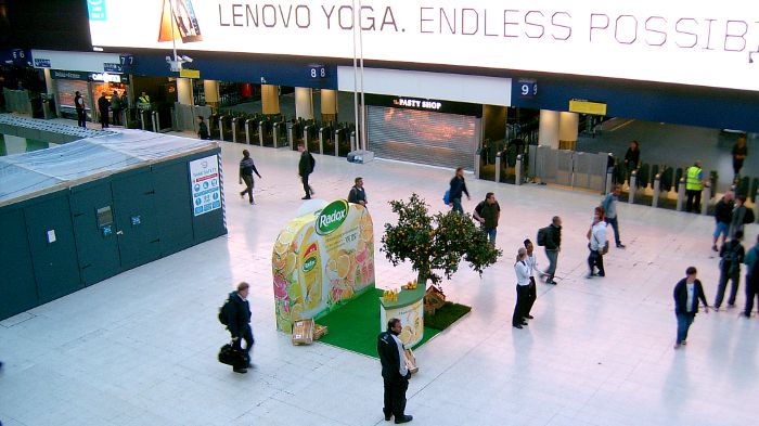 Radox on Waterloo concourse