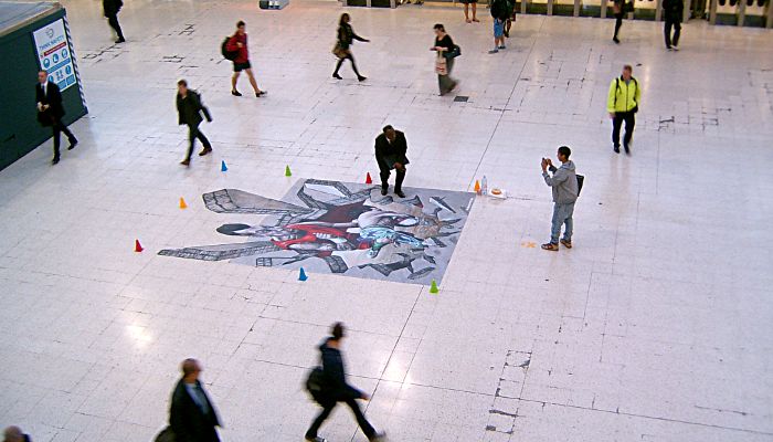 new artwork on Waterloo
                      concourse