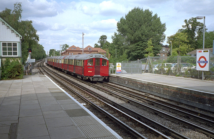 59 stock train at
                      Woodside Park station