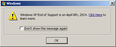 The end of Windows XP support