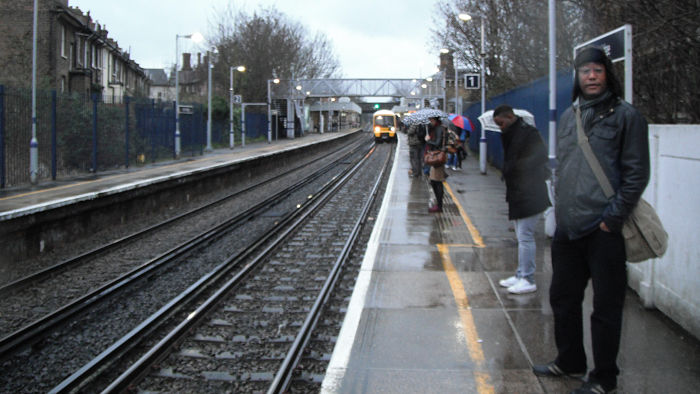 Catford Bridge
                          station in the rain