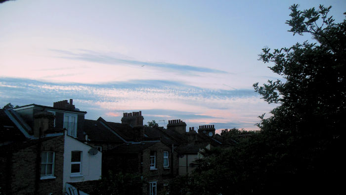 the north western
                          sky at 8.20pm on Monday 6th July 2015