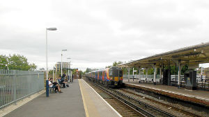 450041 races through platform 3
                                    at Wandsworth Town station