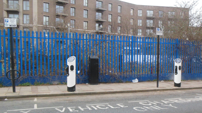 two new electric charging points in Doggett
                    Road