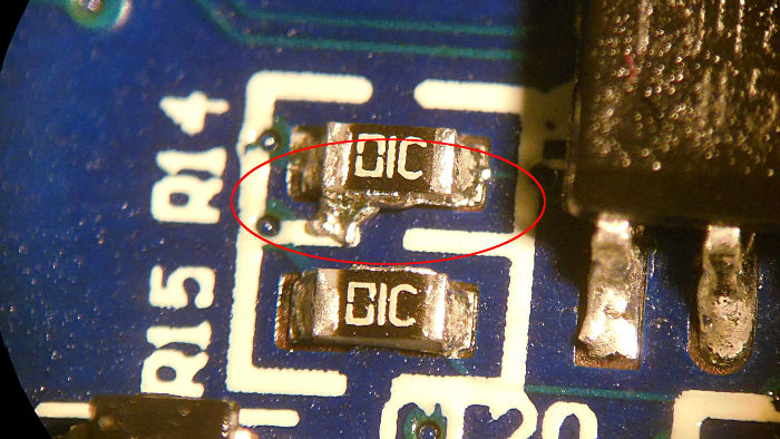 short circuited resistor