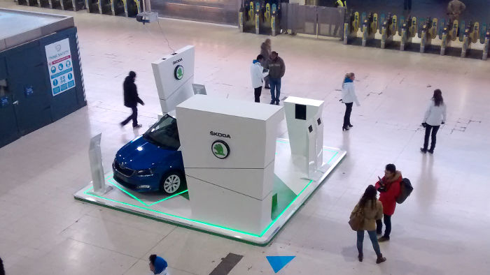 Skoda Fabia on
                          Waterloo station concourse