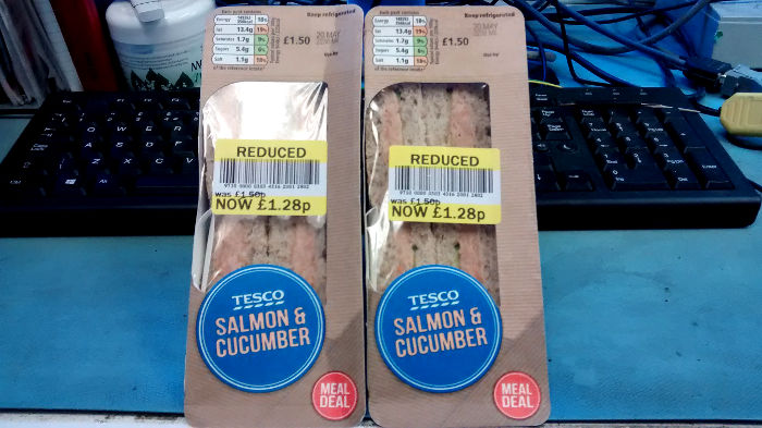 reduced price
                            salmon and cucumber for breakfast