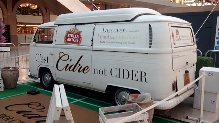 Stella cider van on
                          Waterloo station